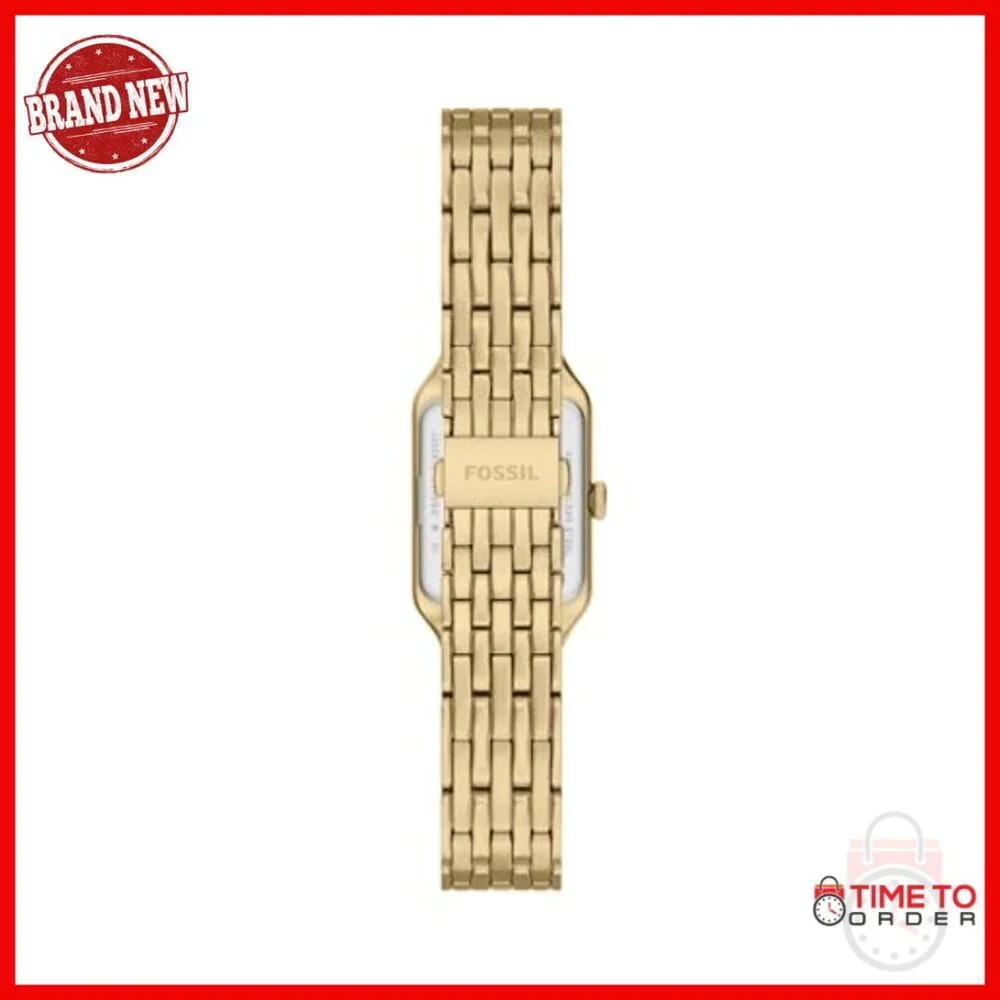 Stainless Steel Quartz Watch with Date Display, 23mm Rectangular Case